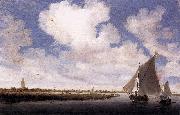 Sailboats on the Wijkermeer, Salomon van Ruysdael